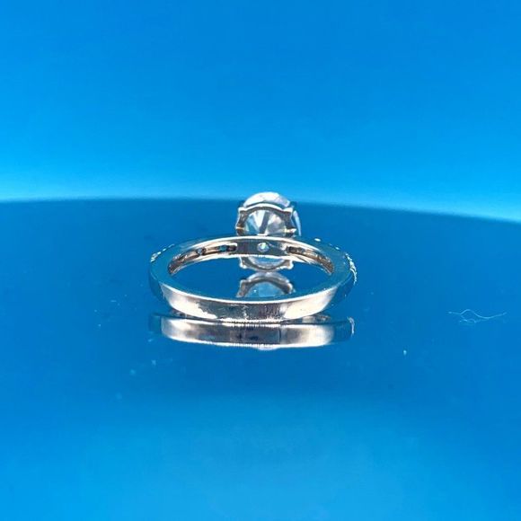 Pave Sterling Silver and Cubic Zirconia Engagement Ring - Picture 10 of 15